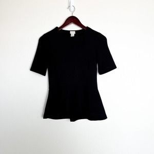 H&M Peplum Black Top Size 2